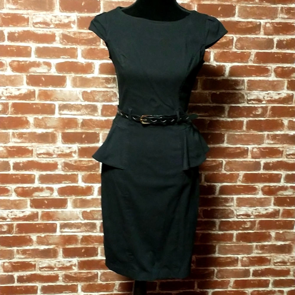Sleeveless Black Peplum Dress
